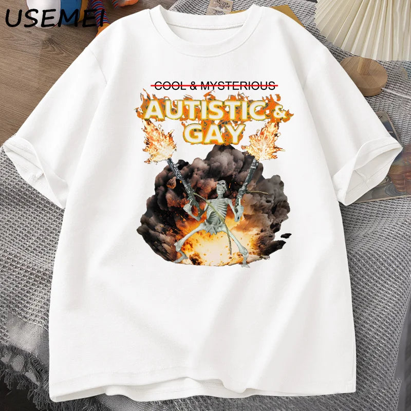 Autistic and Gay Skeleton T-Shirt