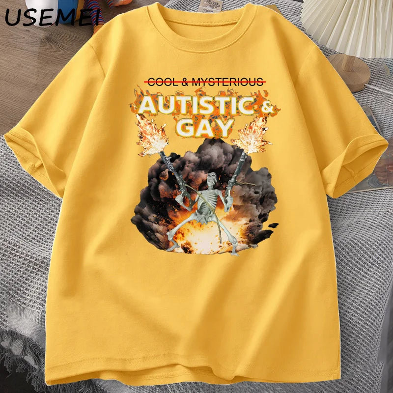 Autistic and Gay Skeleton T-Shirt