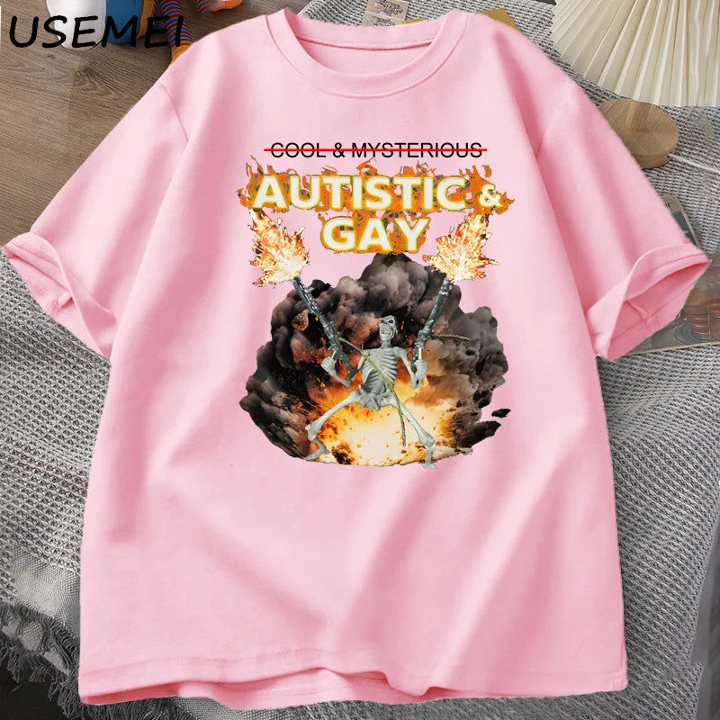 Autistic and Gay Skeleton T-Shirt
