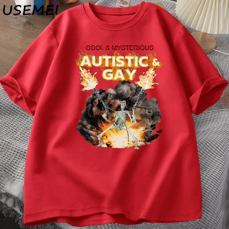 Autistic and Gay Skeleton T-Shirt
