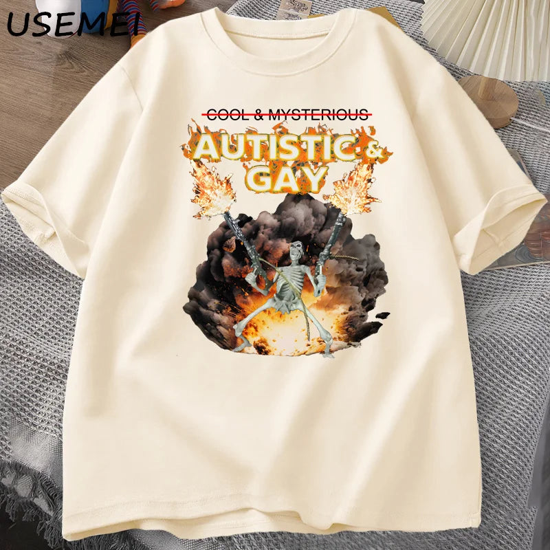 Autistic and Gay Skeleton T-Shirt