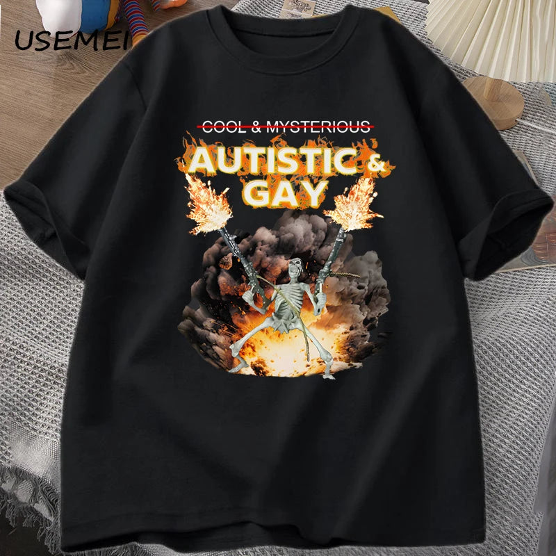 Autistic and Gay Skeleton T-Shirt