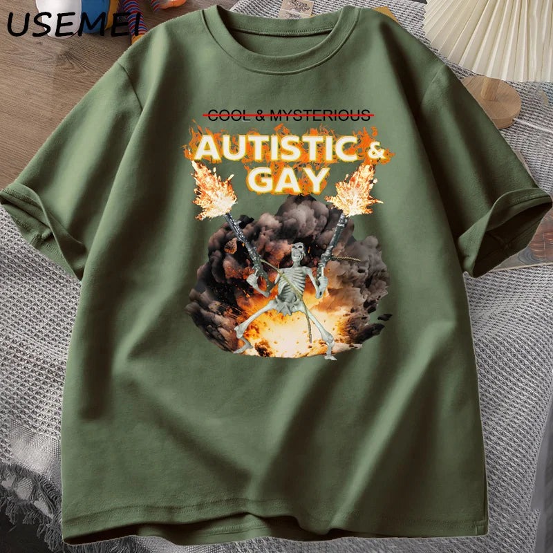 Autistic and Gay Skeleton T-Shirt