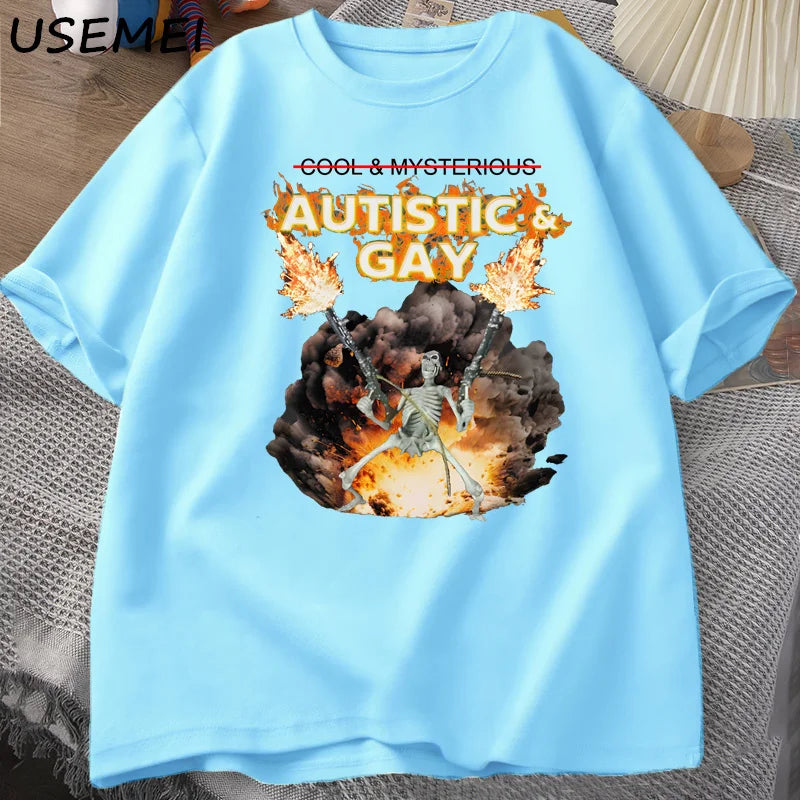 Autistic and Gay Skeleton T-Shirt